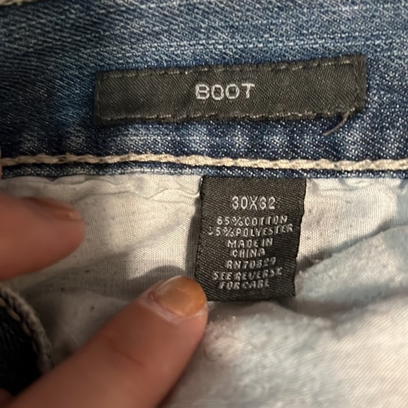 Men’s CJ Black Denim Boot Distressed Jeans Size 30x32 (GOOD) - Picture 6 of 9